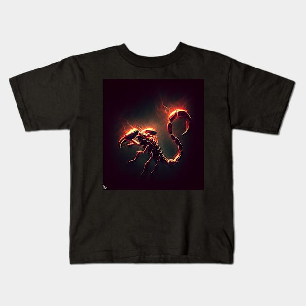 Fire Scorpio Kids T-Shirt by Scorpio Marketing 